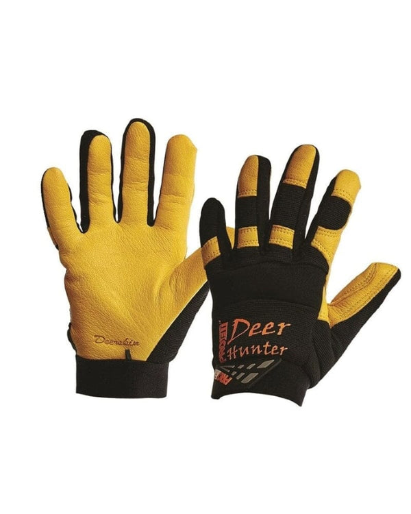 Pro-Fit Deer Skin Leather Glove - Black/Yellow