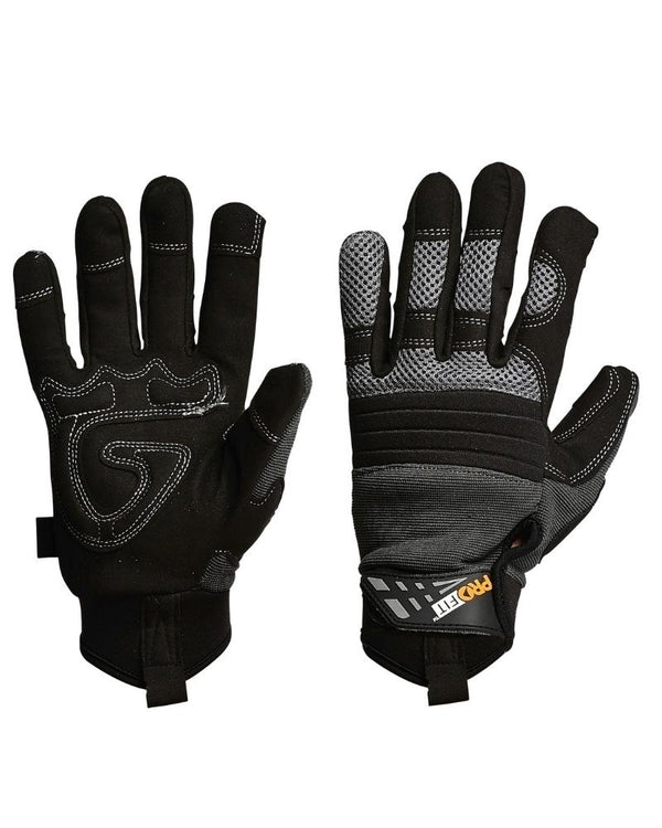Pro-Fit Grip Full Finger Glove - Black