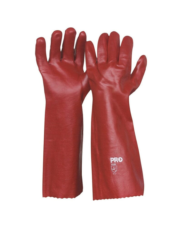 Red PVC Glove Long - Red