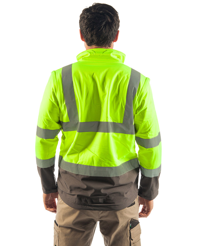 Landy Softshell Hi Vis Jacket - Yellow/Charcoal