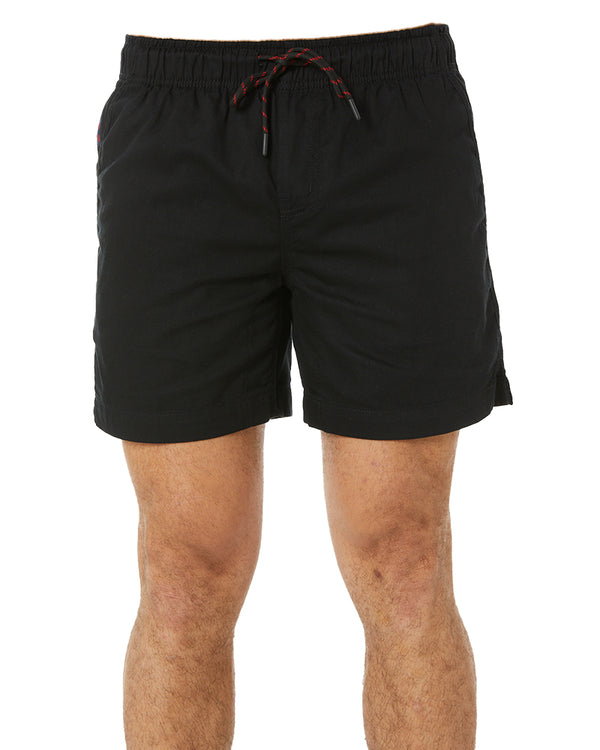 Light Weight Elastic Waist Utility Short - Black