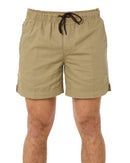 Light Weight Elastic Waist Utility Short - Khaki