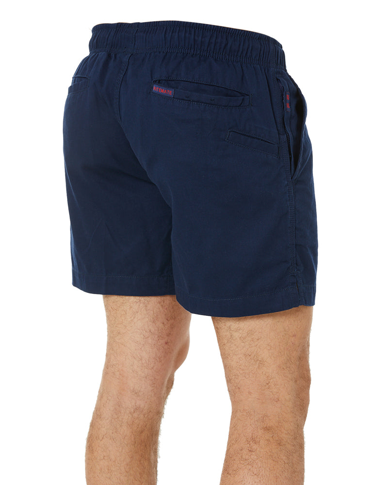 Light Weight Elastic Waist Utility Short - Navy