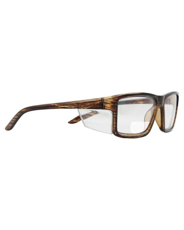 Pacific Bifocal Safety Glasses +2.50 - Brown