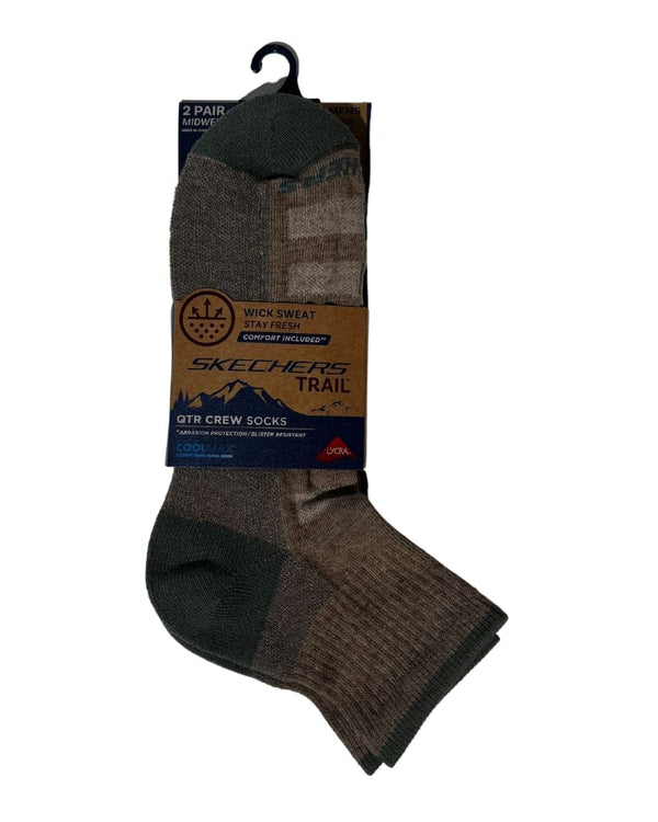 Trail High Quarter Socks 2pk - Brown