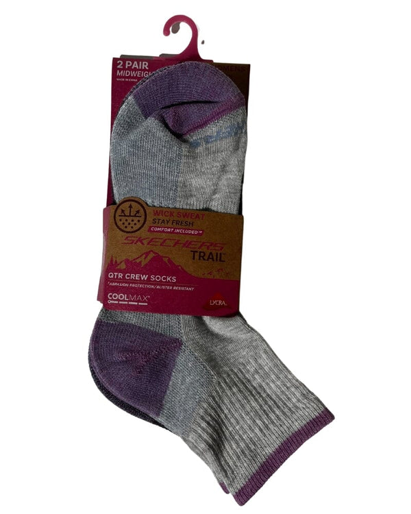 Womens Trail High Quarter Socks 2pk - Grey