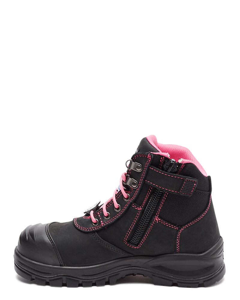 Womens Composite Toe Work Boot - Black/Pink