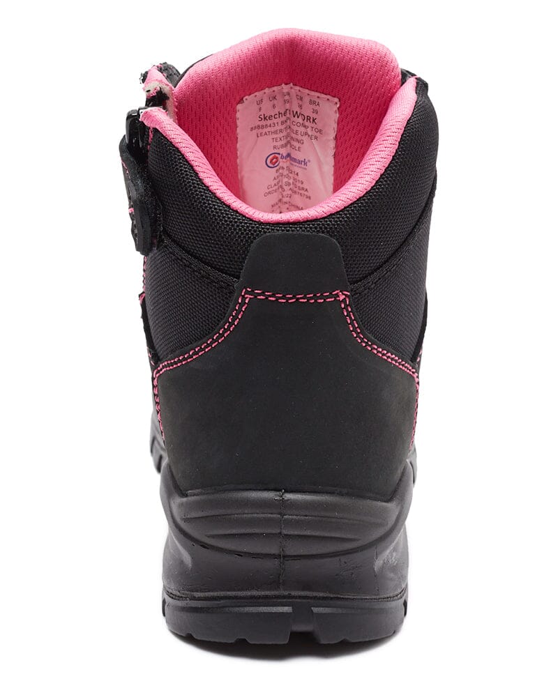 Skechers Womens Composite Toe Work Boot Black Pink Buy Online