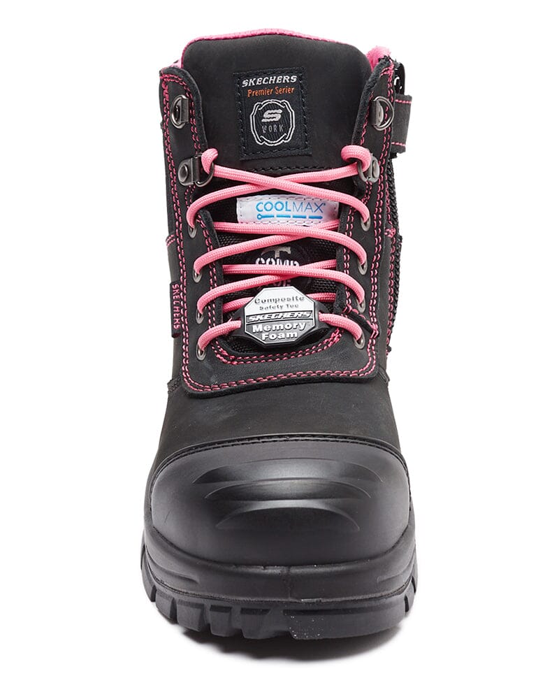 Womens Composite Toe Work Boot - Black/Pink