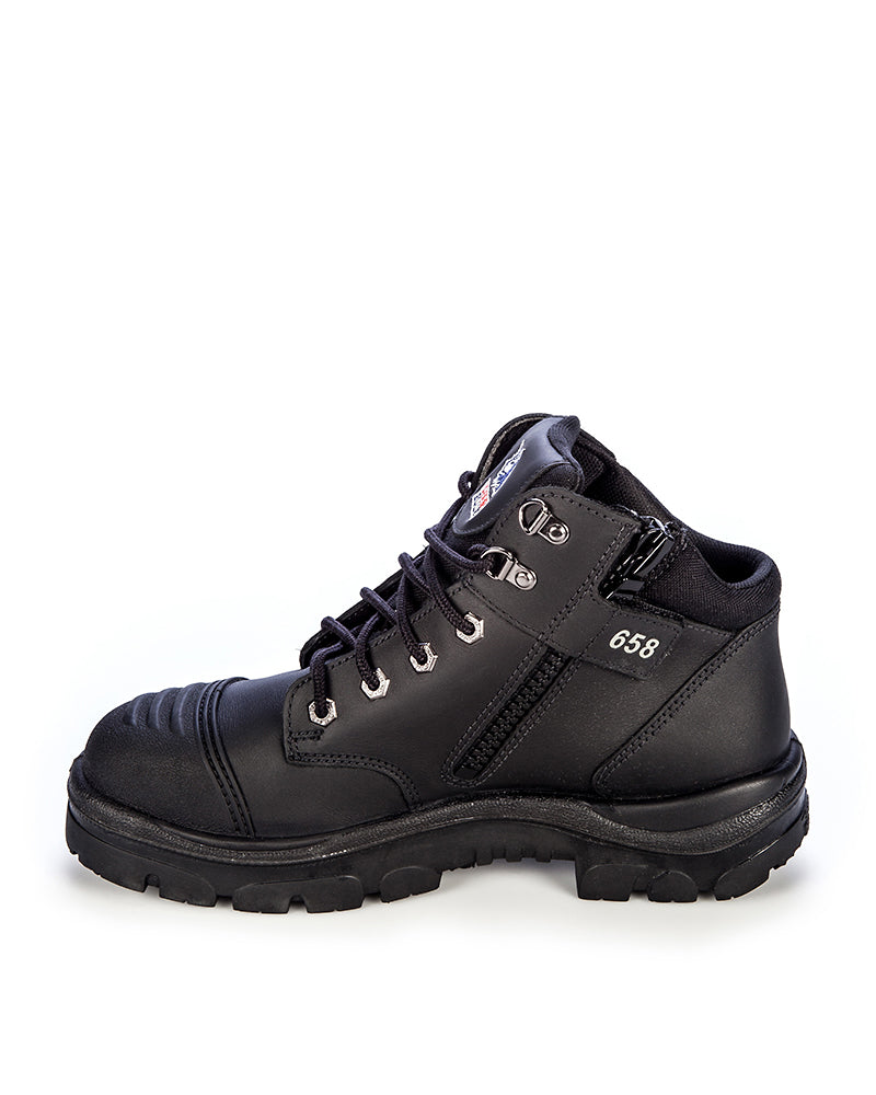 Parkes Zip Scuff Cap Safety Boot - Black