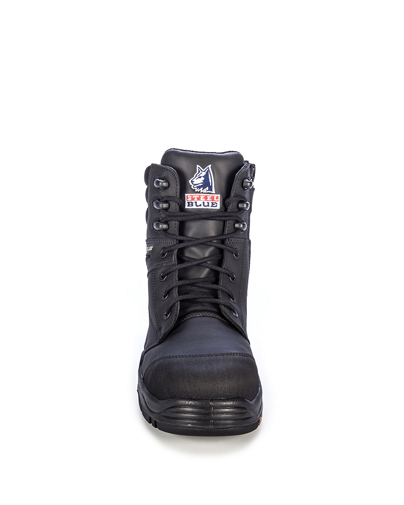 Torquay Lace Up Ankle Boot with Zip - Black