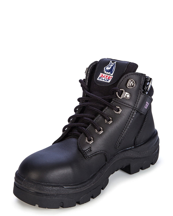 Ladies Parkes Zip Side Safety Boot - Black
