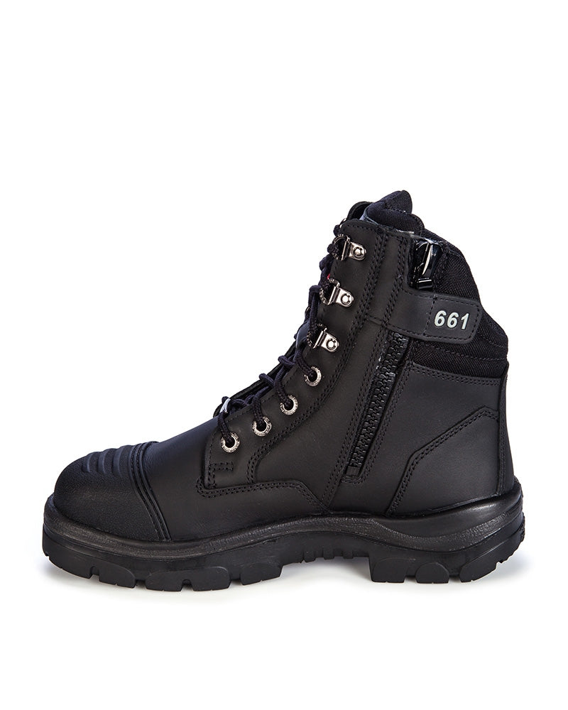 Southern Cross Zip Side Safety Boot - Black