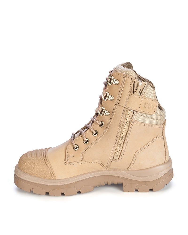 Southern Cross Zip Side Safety Boot - Sand