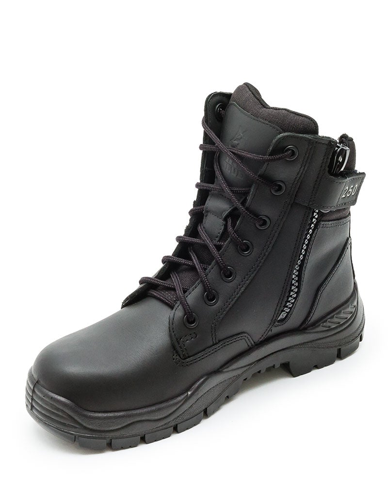 Enforcer Lace Up Zip Sided 150mm Boot Black