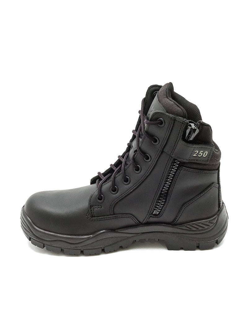Enforcer Lace Up Zip Sided 150mm Boot - Black