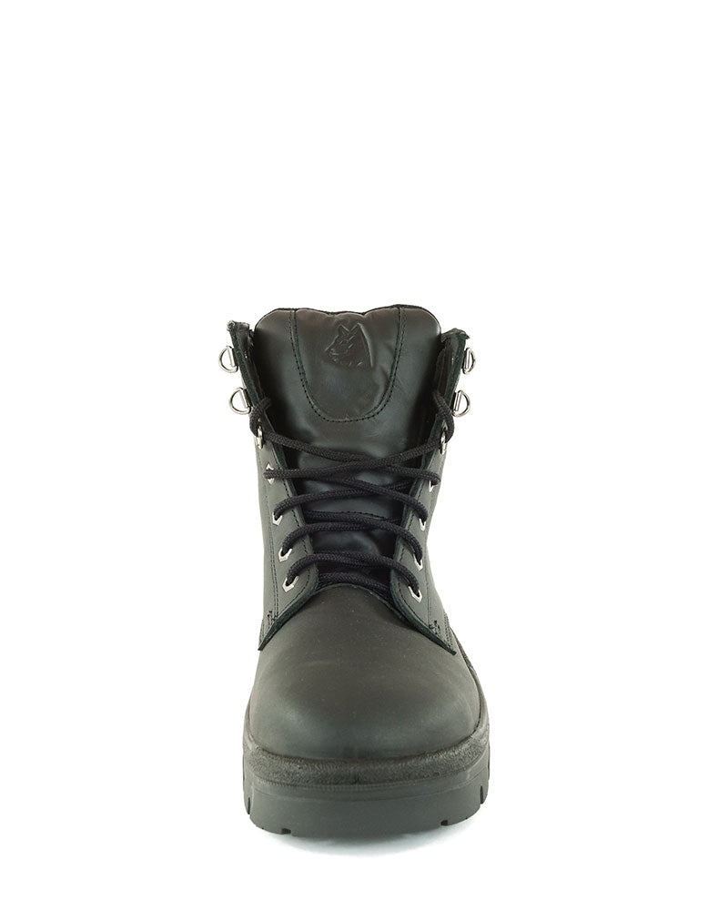 Ladies Argyle Lace Up Safety Boot - Black