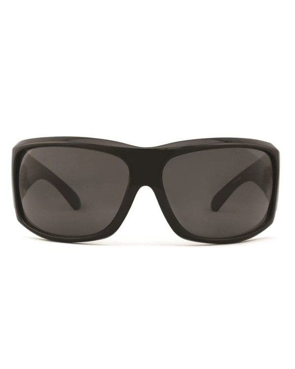 Caution Safety Sunglasses - Shiny Black/Smoke