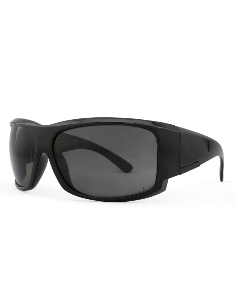 Caution Safety Sunglasses - Shiny Black/Smoke
