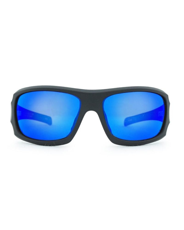 Strike Safety Sunglasses - Matt Black/Blue Revo