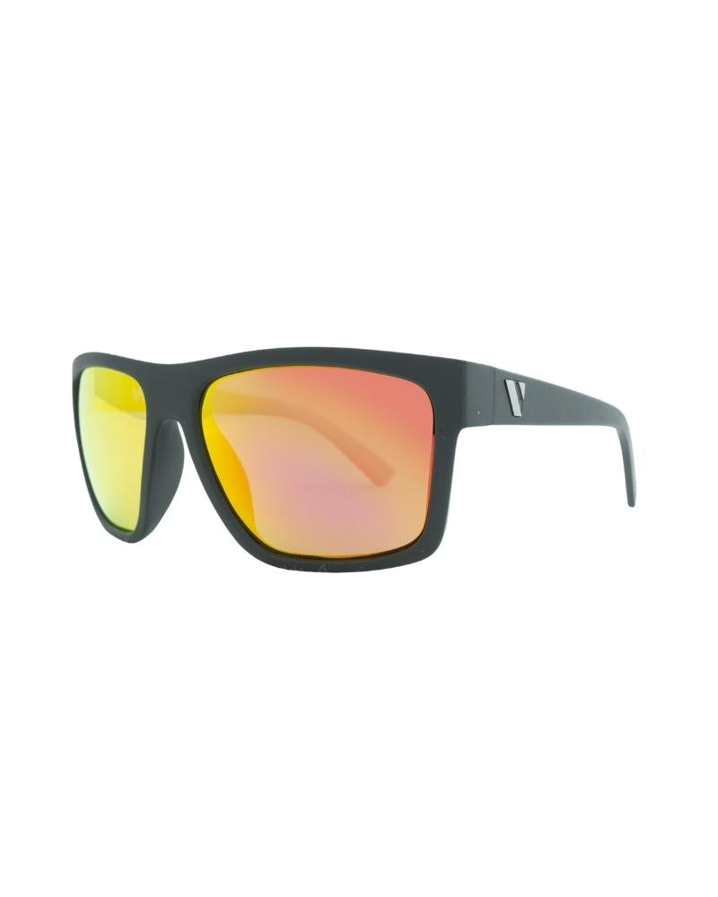 The Edge Polarised Sunglasses - Matt Black/Red Revo