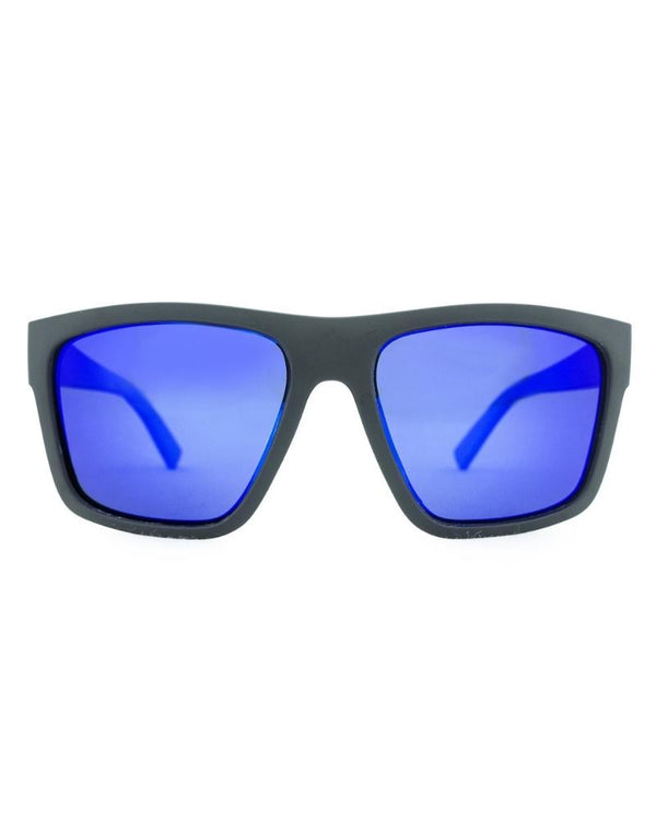 The Edge Polarised Sunglasses - Matt Black/Blue Revo