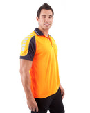 Chief Microfibre Polo Shirt SS - Orange/Navy