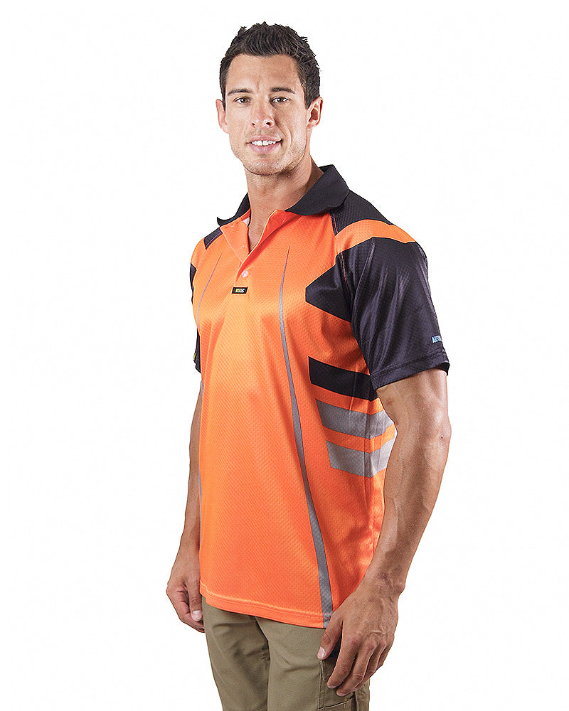 Warrior Airwear Polo Shirt - Orange/Navy