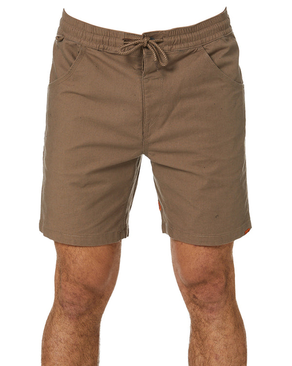 Caliper Elastic Waist Work Short - Brindle