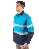 Hi Vis Taped Lightweight Cotton Shirt LS - Blue/Navy